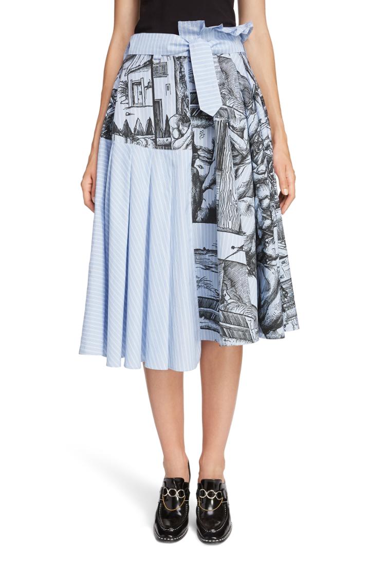 Women's Jw Anderson Durer Scene Print Stripe Skirt