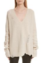 Women's Helmut Lang Distressed Wool & Cashmere Sweater