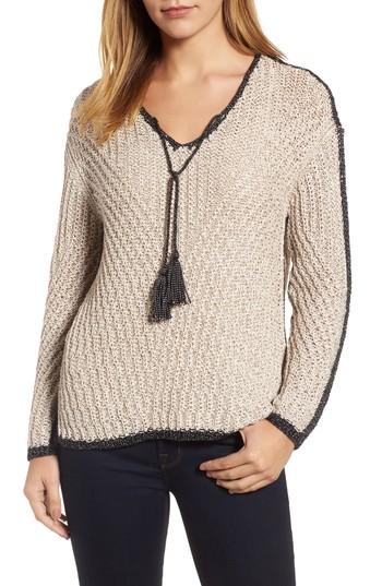 Women's Nic+zoe Diamond Beach Sweater - Beige