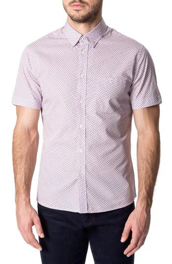 Men's 7 Diamonds Funky Fire Woven Shirt - Red