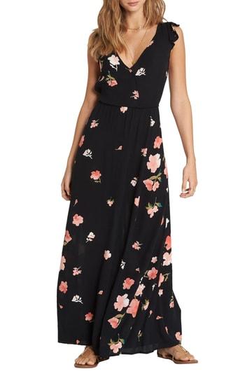 Women's Billabong Wind Flutter Maxi Dress - Black