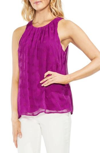 Women's Vince Camuto Embroidered Eyelet Gauze Blouse - Pink