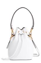 Fendi Mini Leather Bucket Bag - White