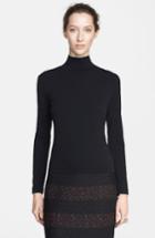 Women's St. John Collection 'nuda' Fine Jersey Turtleneck Shell, Size - Black