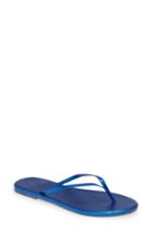 Women's Malvados Lux Reptile Embossed Flip Flop /6 M - Blue