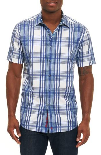 Men's Robert Graham East Timor Plaid Sport Shirt - Blue