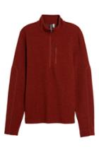 Men's Ibex Scout Jura Merino Wool Blend Quarter Zip Pullover - Red