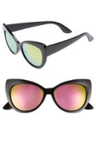 Women's Bp 55mm Mirrored Cat Eye Sunglasses - Black