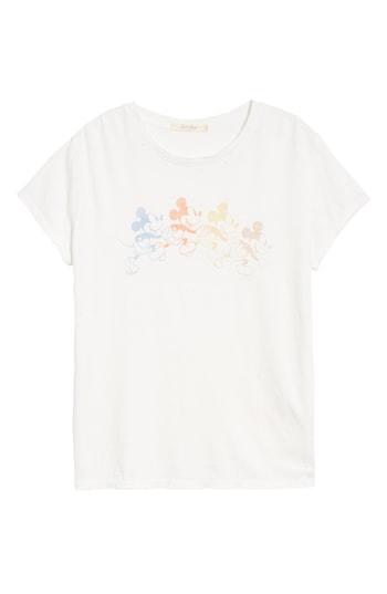 Women's Junk Food Ombre Mickey Mouse Tee - White