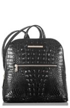 Brahmin Felicity Croc Embossed Leather Backpack - Black