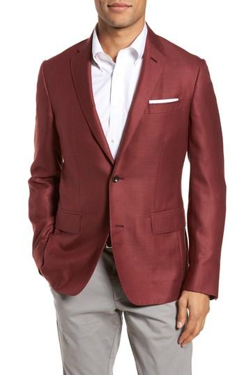 Men's Monte Rosso Trim Fit Cashmere & Silk Blazer R - Red