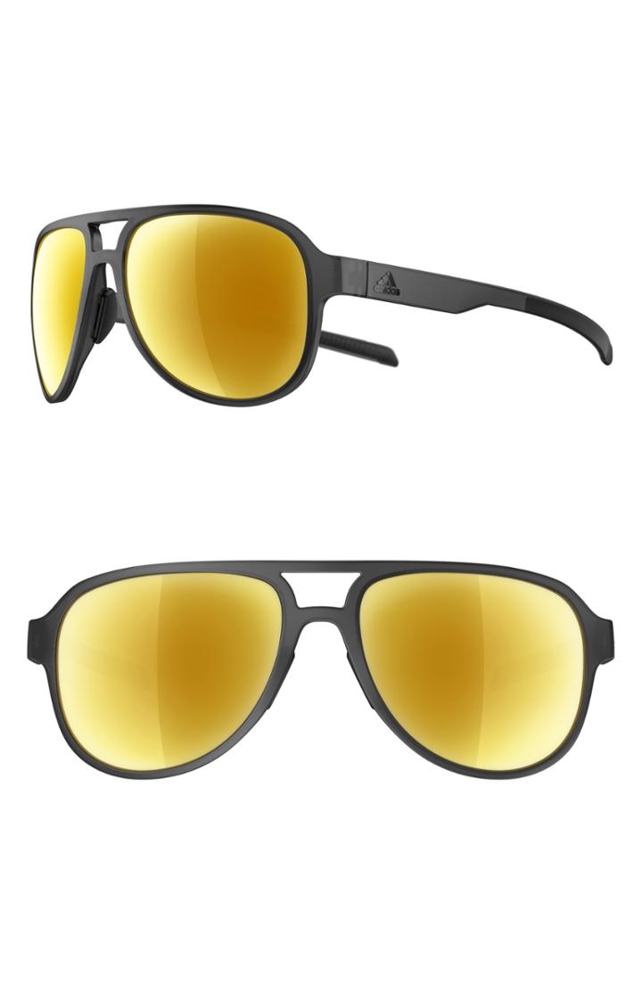 Women's Adidas Pacyr 58mm Mirrored Sunglasses - Coal Matte/ Gold
