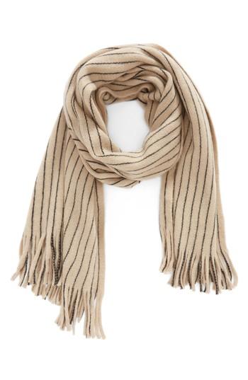Women's La Double 7 Fringed Stripe Scarf