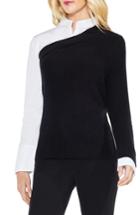 Women's Vince Camuto Mix Media Layered Sweater - Black