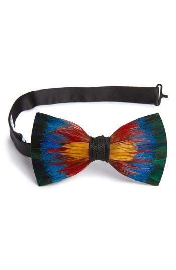 Men's Brackish & Bell Spectrum Feather Bow Tie, Size - Blue