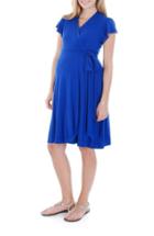 Women's Everly Grey 'kathy' Maternity/nursing Wrap Dress - Blue