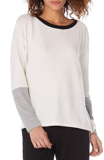 Women's Michael Stars Madison Colorblock Boatneck Long Sleeve Tee - White