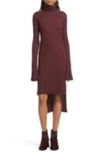 Women's Mm6 Maison Margiela Step Hem Turtleneck Dress - Burgundy