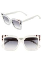 Women's Fendi 52mm Gradient Cat Eye Sunglasses - White/ Aqua