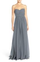 Women's Jenny Yoo Mira Convertible Strapless Chiffon Gown - Grey