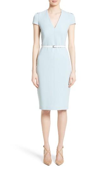 Women's Max Mara Teorema Belted Sheath Dress - Blue