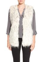 Women's Via Spiga Collarless Faux Fur Vest