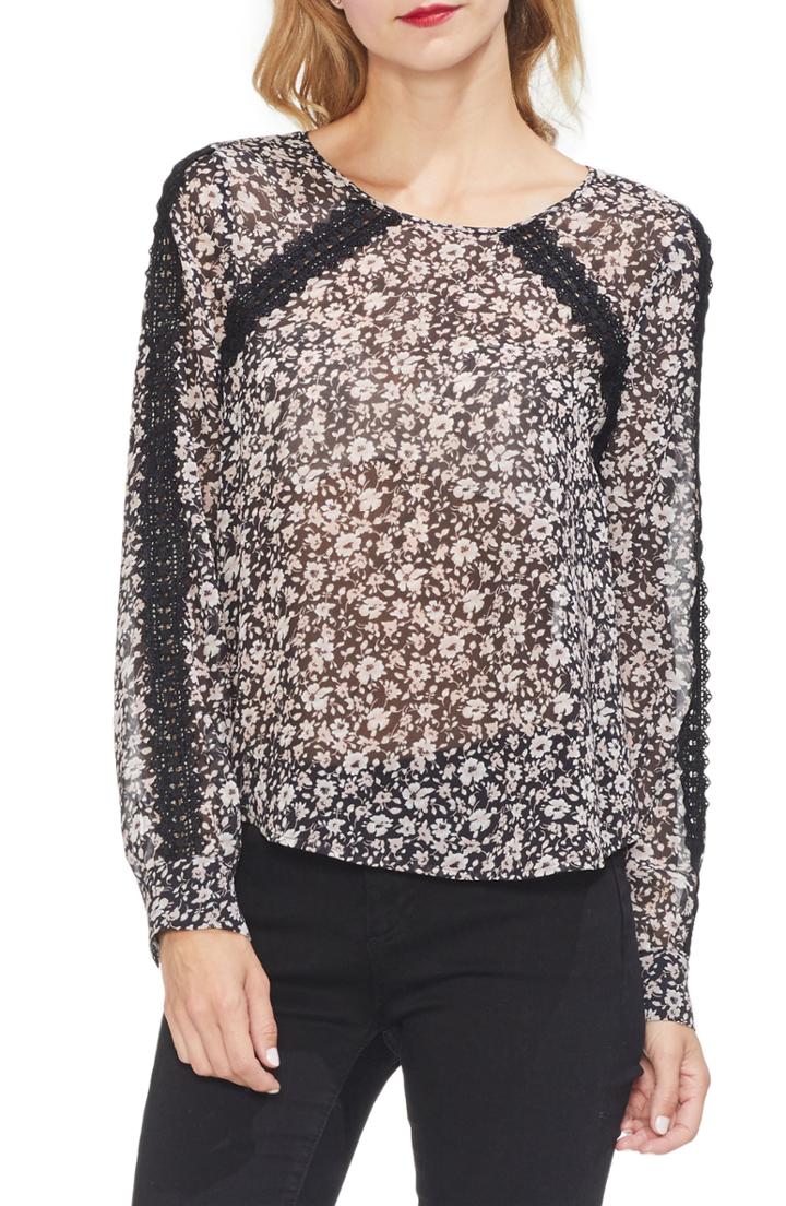Women's Vince Camuto Poetic Ditsy Blouse - Black
