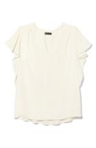 Women's Vince Camuto Flutter Sleeve Textured Top - White