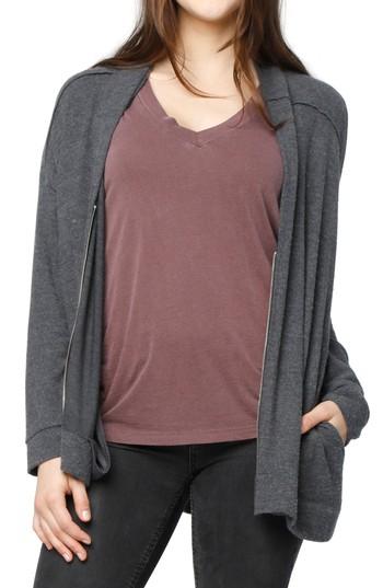 Women's Lamade Shannon Front Zip Cardigan - Grey