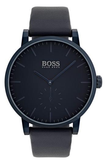 Men's Hugo Essence Leather Strap Watch, 42mm