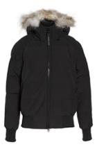 Women's Canada Goose 'savona' Bomber Jacket With Genuine Coyote Fur Trim (0) - Black