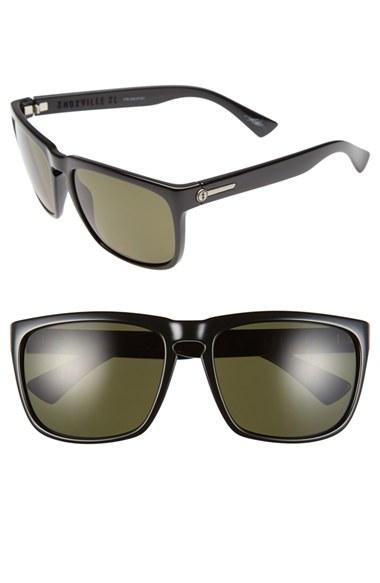 Women's Electric 'knoxville Xl' 61mm Polarized Sunglasses - Gloss Black/ Grey Polar