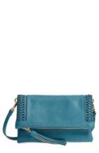 Sole Society Tara Whipstitched Faux Leather Clutch - Blue
