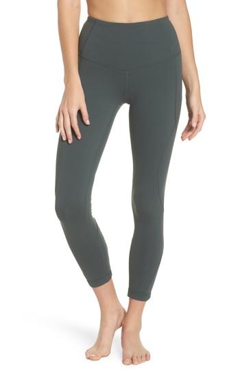 Women's Zella High Waist Lattice Midi Leggings - Grey
