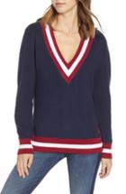 Women's Something Navy Puff Sleeve Sweater - Blue