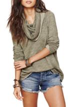 Women's Free People Cocoon Cowl Neck Top /small - Green