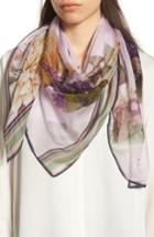 Women's Vince Camuto Dreamscape Floral Silk Chiffon Scarf, Size - Green