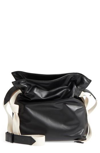 Loewe Flamenco Knot Webbing Nappa Calfskin Leather Hobo - Black