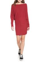 Women's Bp. Rib Knit Bateau Dress, Size - Red