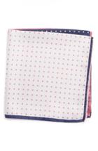 Men's Nordstrom Men's Shop Four Panel Dot Silk Pocket Square, Size - Pink