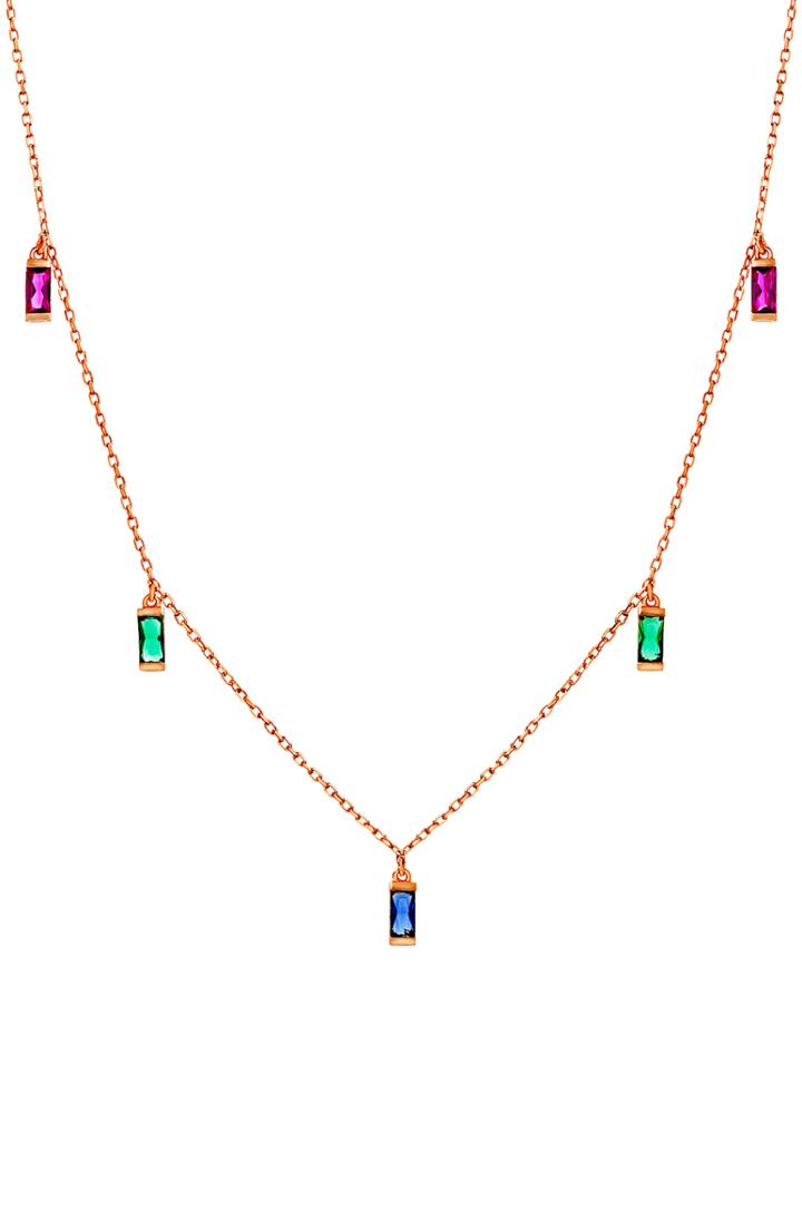Women's Lesa Michele Baguette Crystal Necklace