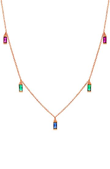 Women's Lesa Michele Baguette Crystal Necklace
