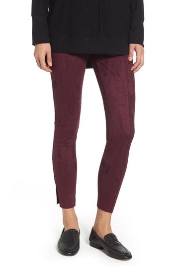 Women's Zeza B By Hue Side Slit Faux Suede Leggings