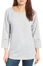 Women's Caslon Lace Inset Sweatshirt - Grey
