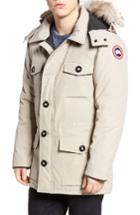 Men's Canada Goose 'banff' Slim Fit Parka With Genuine Coyote Fur Trim - Grey