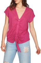Women's 1.state Cinched Front Linen Top, Size - Pink