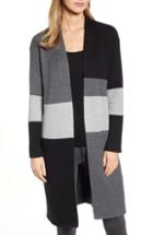 Women's Vince Camuto Colorblock Ribbed Cardigan - Black