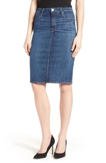 Women's Good American High Rise Denim Pencil Skirt - Blue