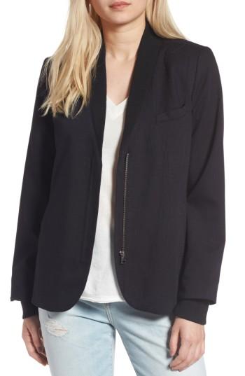 Women's Treasure & Bond Rib Trim Blazer - Black