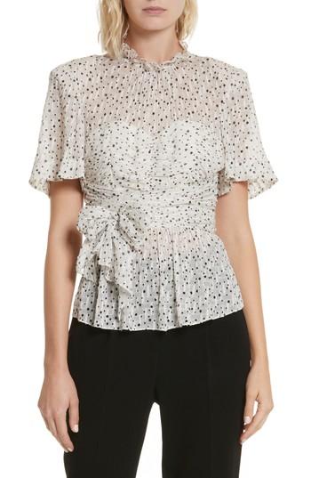 Women's Rebecca Taylor Star Tie Silk Blend Blouse - White